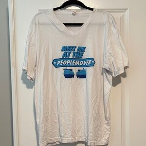 Disney Tomorrowland Meet Me At The PeopleMover White Graphic Tee unisex XL